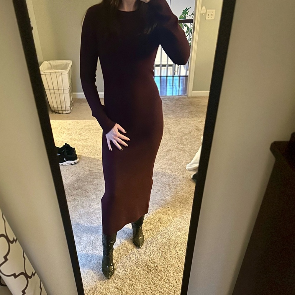French Connection Burgundy Dress